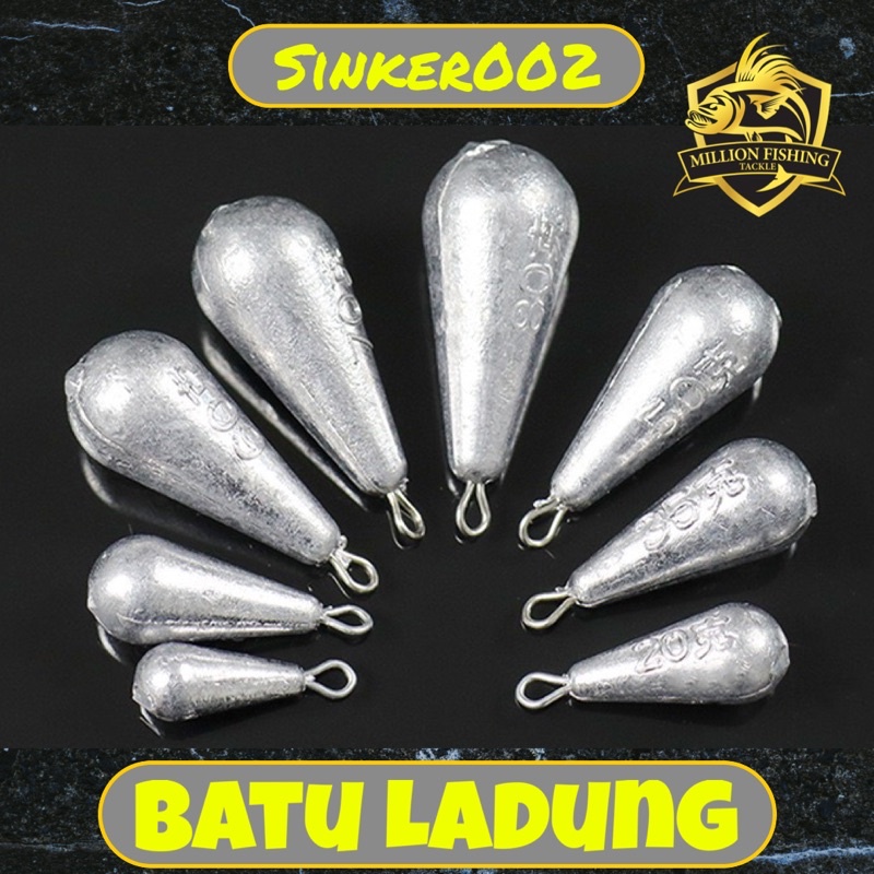 【Sinker002】Batu Ladung Pancing Laut / Sungai Fishing Sinker Bottom Lead SINKER 10g - 60g 钓鱼铅坠