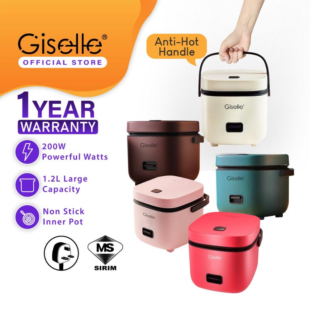 Giselle Mini Rice Cooker with Non-stick Pot and Steamer (1.2L/200W) KEA0371