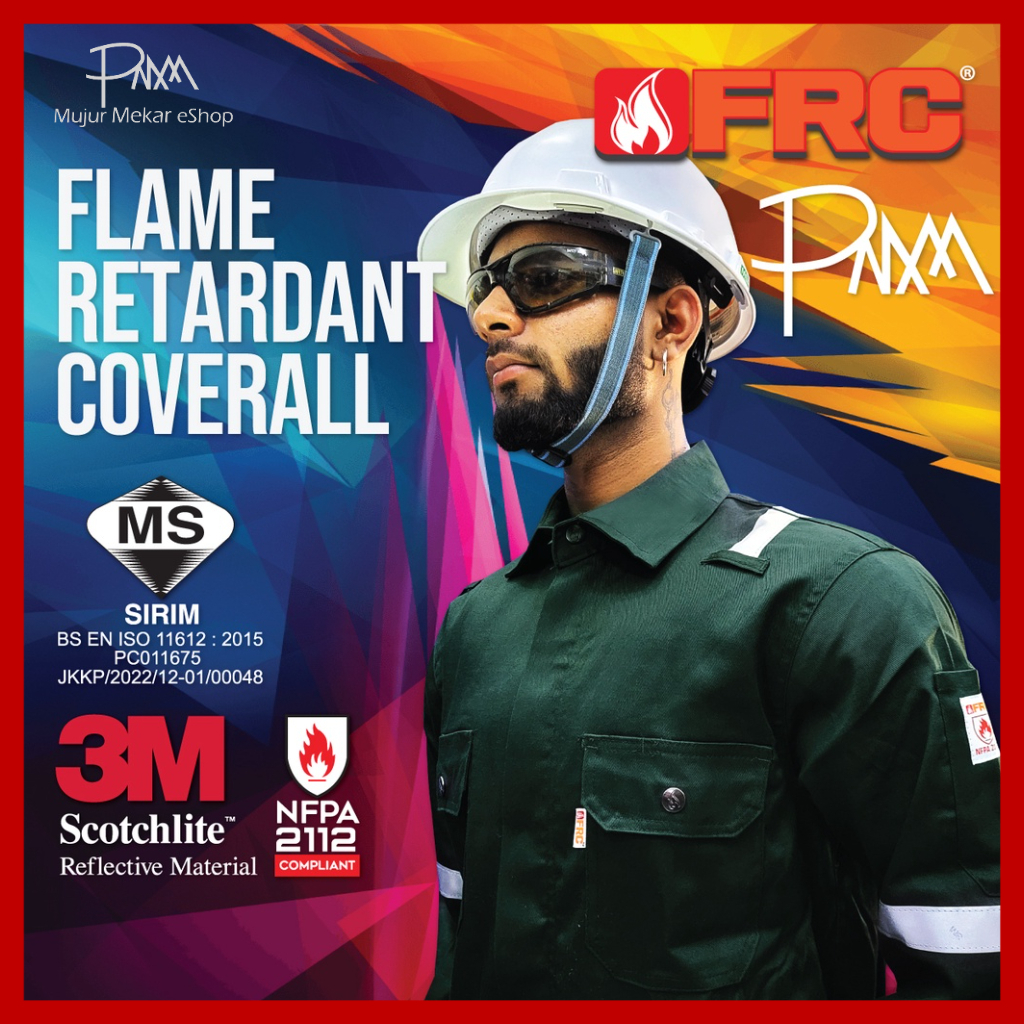 [SIRIM]FRC™ Fire Retardant Coverall-XS to 6XL [READY STOCK]