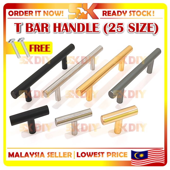 SKDIY HANDLE! European Style 12mm SOLID T BAR HANDLE Drawer Cabinet Door Handle Furniture Handle Drawer Cupboard