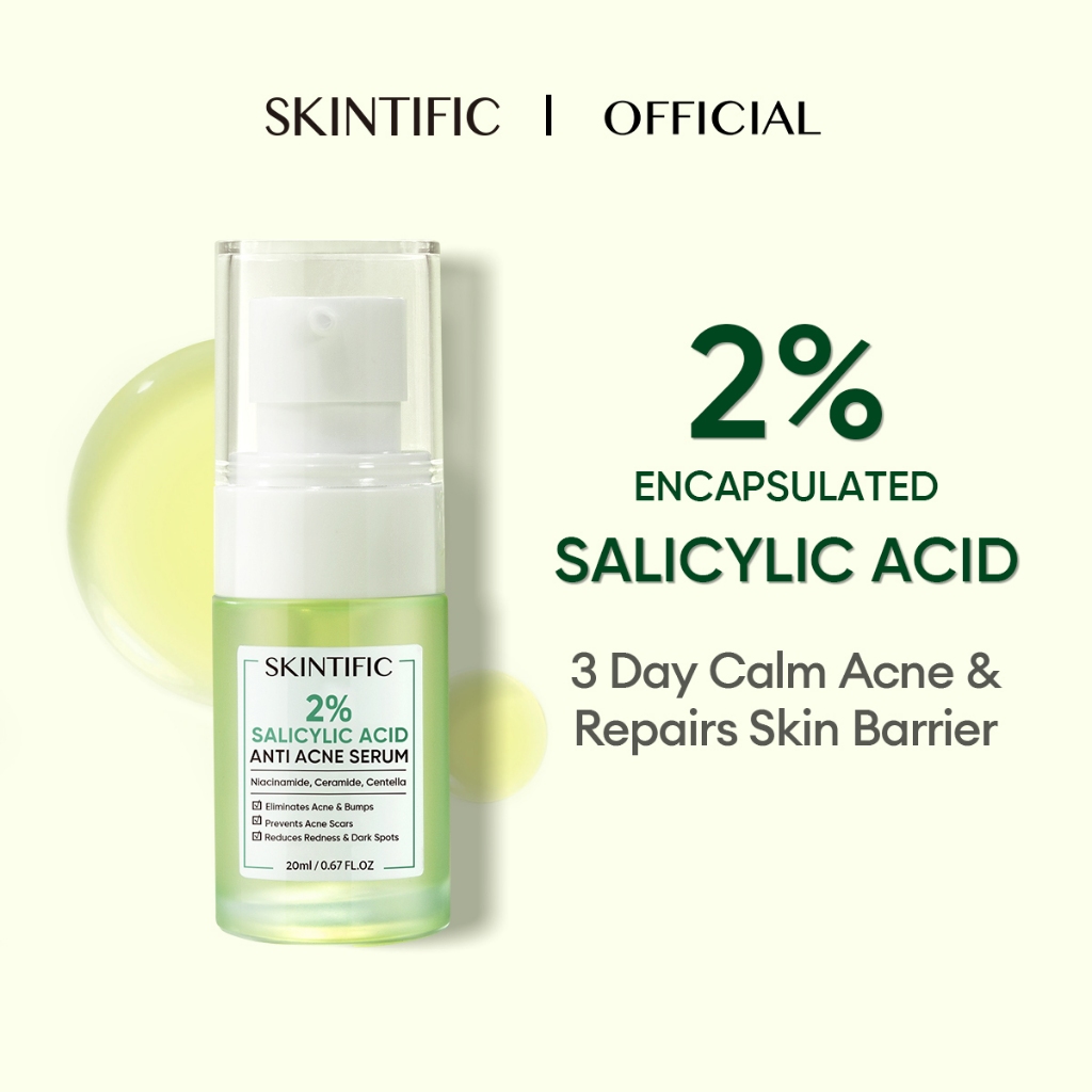 SKINTIFIC 2% Salicylic Acid Anti Acne Serum Spot Scars Brightening Face Serum For Repair Skin Barrier (20ml)