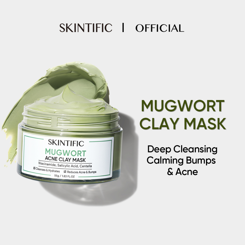 SKINTIFIC Mugwort Mask Anti Pores & Acne Clay Mask Moisturizing Mud Mask Reduce Redness Skincare