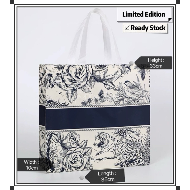 Small & Medium Size Non Woven TWO DESIGN Flower & Holographic Eco Tote Bag / Reusable Bag