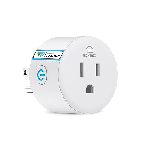 Smart Plug 5GHz, EIGHTREE Smart Plug Compatible with Alexa & Google Home, 5GHz & 2.4GHz WiFi Compatible, Alexa Smart Socket with Remote Control & Timer Function, No Hub Required