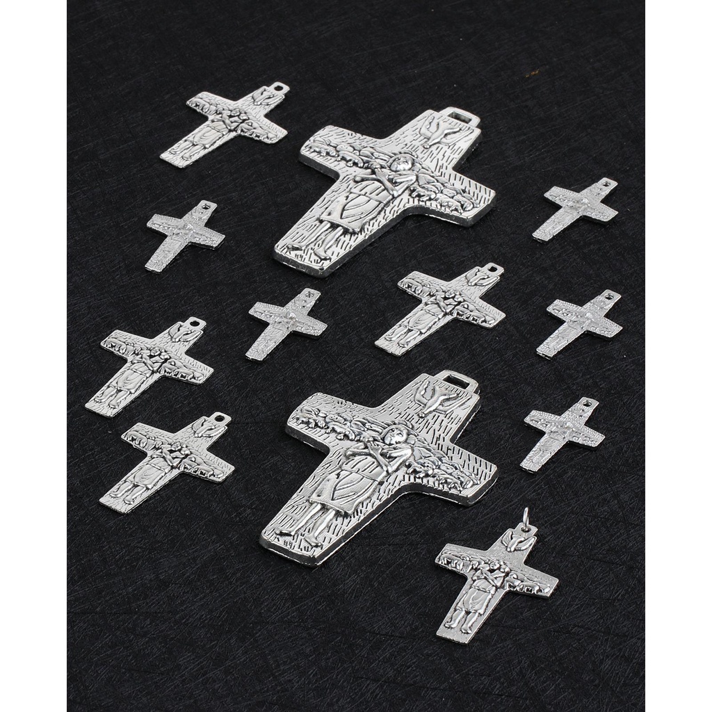 S/M/L The Good Shepherd Pope Francis Papal Cross Pendant for DIY Rosary Necklace Chaplet Jewelry Making Parts Accessories
