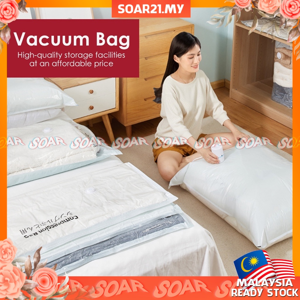 SOAR21 Vacuum Bag Storage Clothes Electirc Pump Quilt Pillow Space Saving Travel Compression Bag Clothes Storage 真空收纳袋