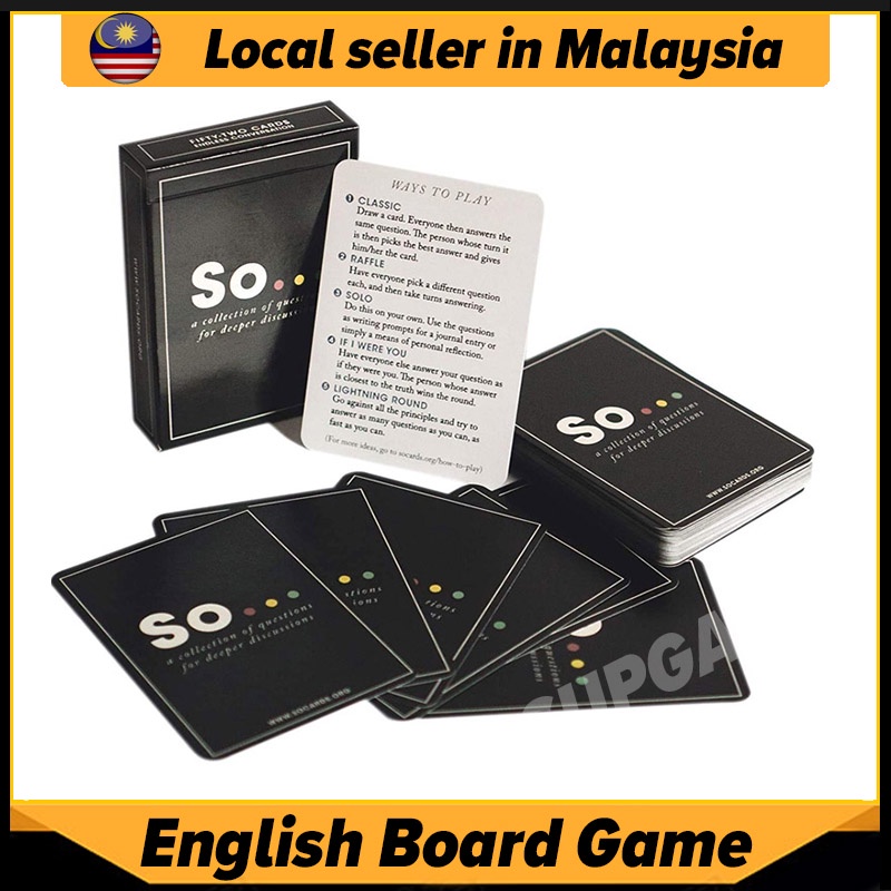 So Cards Game (Volume Two) Deep Conversation Starters Party Game– Question Card Game for All Occasions