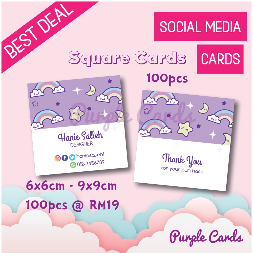 Social Media Cards / Thank You Cards Printing