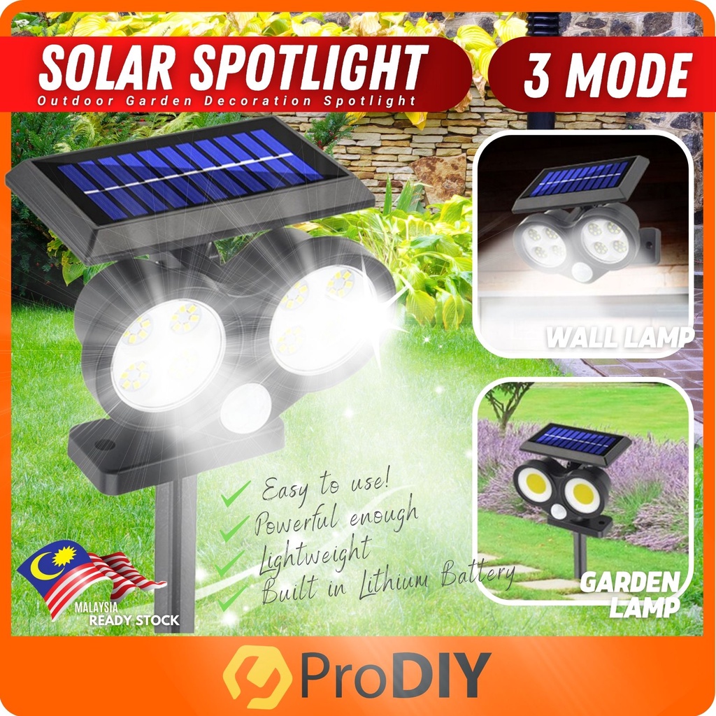 Solar Spotlight Flood Light Bright Outdoor Garden LED COB Waterproof Single Head Wall Lamp LF-1906A / 1906B / 1906C