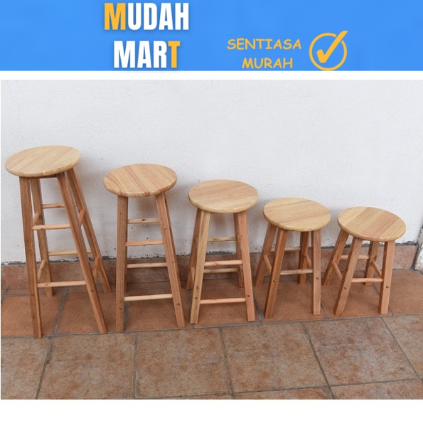 Solid Wood Bar Chair Ladder Stool Simple Bar Chair Wood Stool High Foot Round Stool