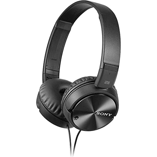 Sony MDR-ZX110NC Extra Bass Noise-Cancelling Headphones with Neodymium Magnets & 30mm Drivers, Black (Renewed)