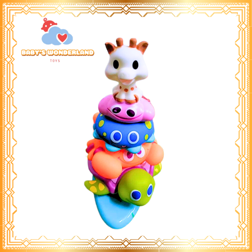 SOPHIE LA GIRAFE Splash And Surf Pyramid Bath Toys Tower Animal Toys ［Box Defect］ 洗澡玩具叠叠乐