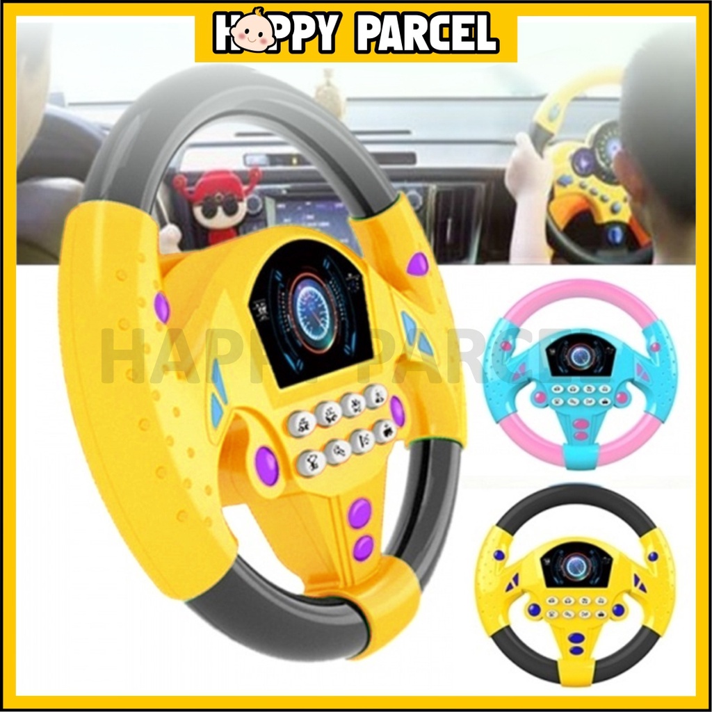 【Sound Recognise】Car Steering Toys Steering Wheel Toy Car Mainan Baby Steering Toys Kids Baby Toys Steering Wheel Kids
