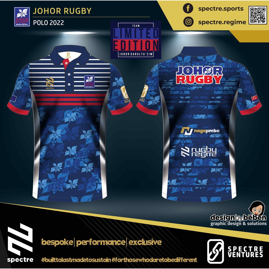 SPECTRE | JOHOR RUGBY U19 CHAMPION 2022 OFFICIAL MERCHANDISE | POLO/ COLLAR TEE