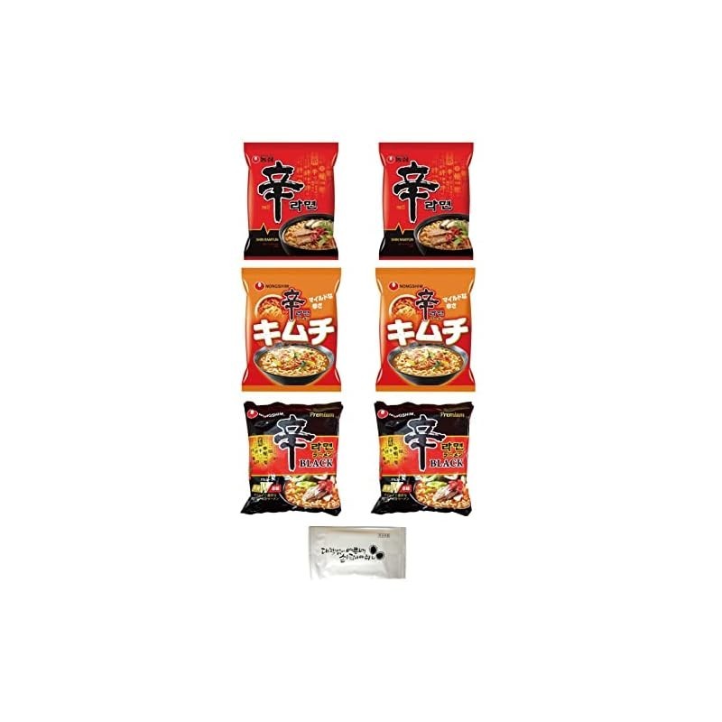 Spicy ramen popular 6-serving set with hand towel | 2 servings spicy ramen 2 servings spicy ramen kimchi 2 servings spicy ramen black 2 servings | Korean ramen dry noodles instant noodles