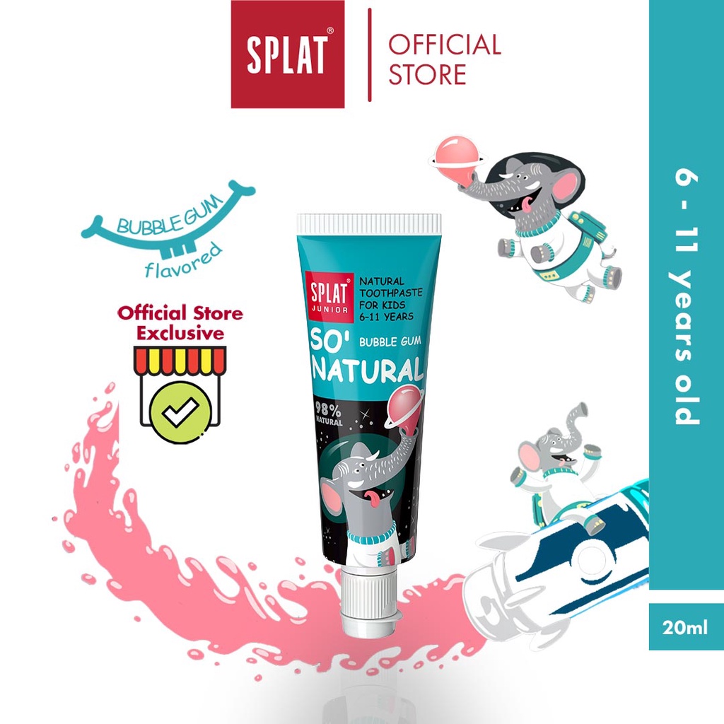 Splat JUNIOR "Bubble Gum" flavoured toothpaste (ages 6 - 11) [20ml] EXP AUG 2024