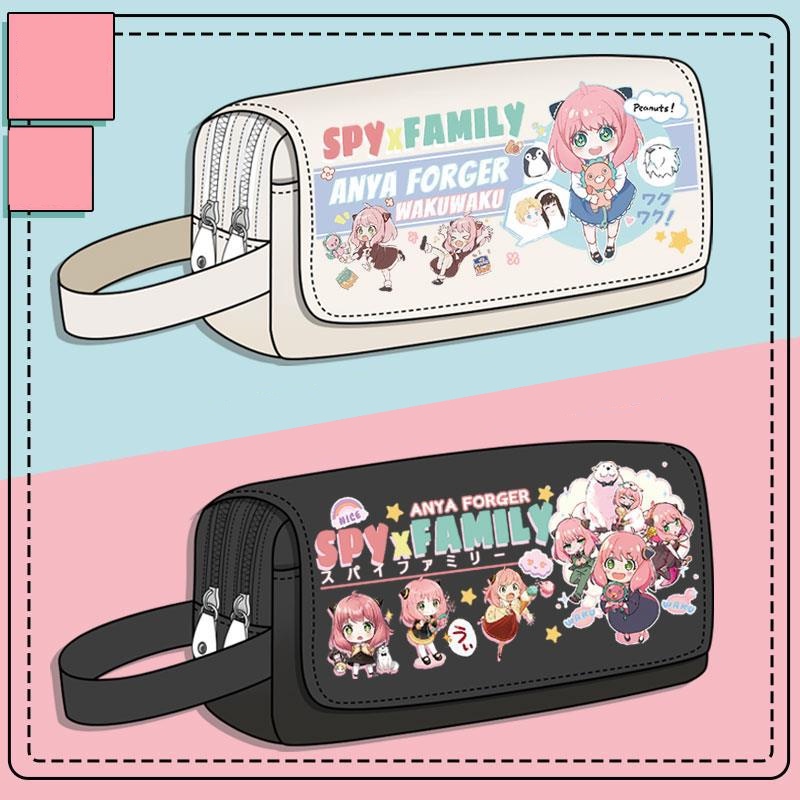 Spy x Family Pencil Case Cartoon Anime School Student Stationery Box Large Capacity Girl Storage Bag