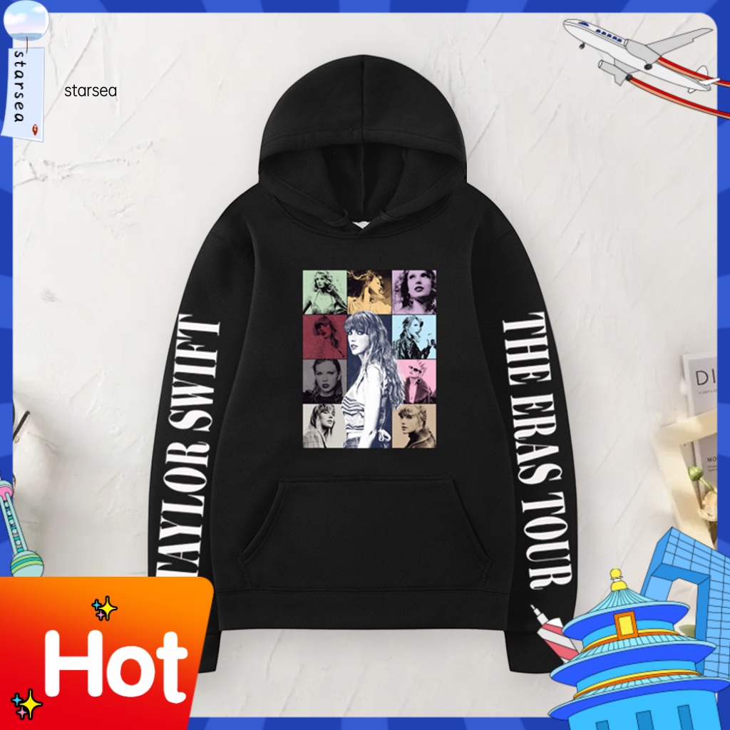 SRA ZK Singer Star Concert Print Merchandise Long Sleeve Hoodie K-pop Style Hoodie with Singer Star Print Warm and Cozy Pullover for Fall/winter Season Southeast Asian Fashion
