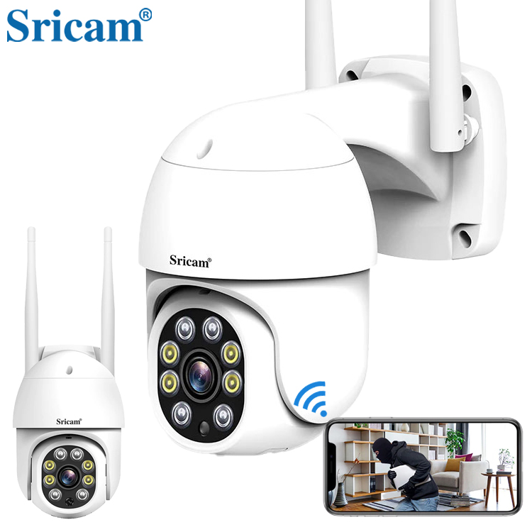 Sricam SriHome 360 Degree 1080P FHD WiFi Camera CCTV IP Security Cam - IP66 Waterproof IR Night Vision Flash Light SP028