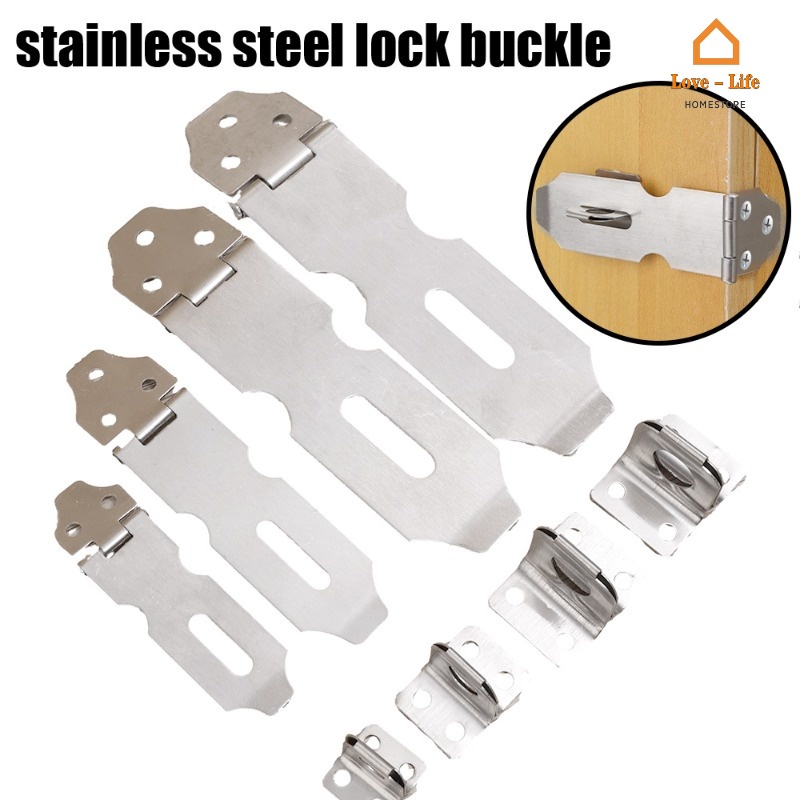 Stainless Steel Door Lock Padlock Anti-Theft Hasp Staple Shed Latch Household Burglar-proof Hardware For Box Door