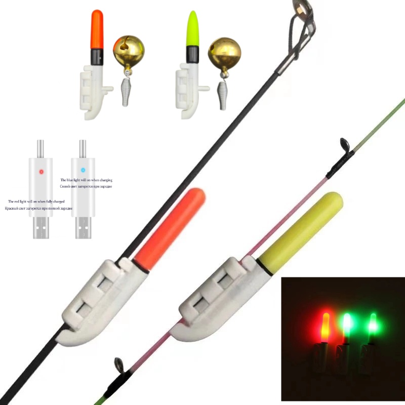 【Stock】Waterproof Electronic fishing rod light CR425 Battery Alarm Strobe Pole Light Battery Charger Luminous Rod Waterproof Long Shot Sea Rocky Fishing Throwing Snap-On Night Fishing rod indicator light fishing accessories fishing tools fishing gear Set