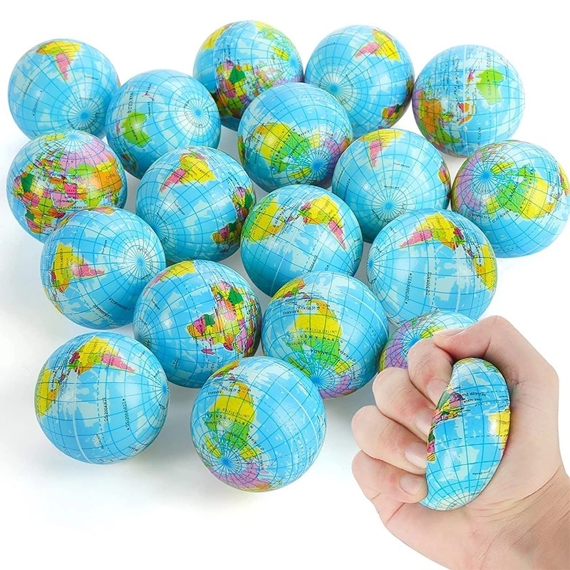 Stress Relief World Map Foam Ball Atlas Globe Palm Ball Planet Earth Ball Adult Kids Novelty Funny Gadgets Anti Stress Toys