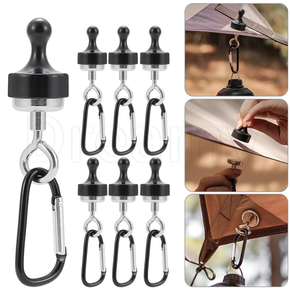 Strong Magnetic Adsorbed Anti-Theft Carabiner / Tent Canopy Hanging Buckle Hook / Durable Climbing Backpack Snap Clip Keychain / Portable Outdoor Camping Lights Magnetic Hook