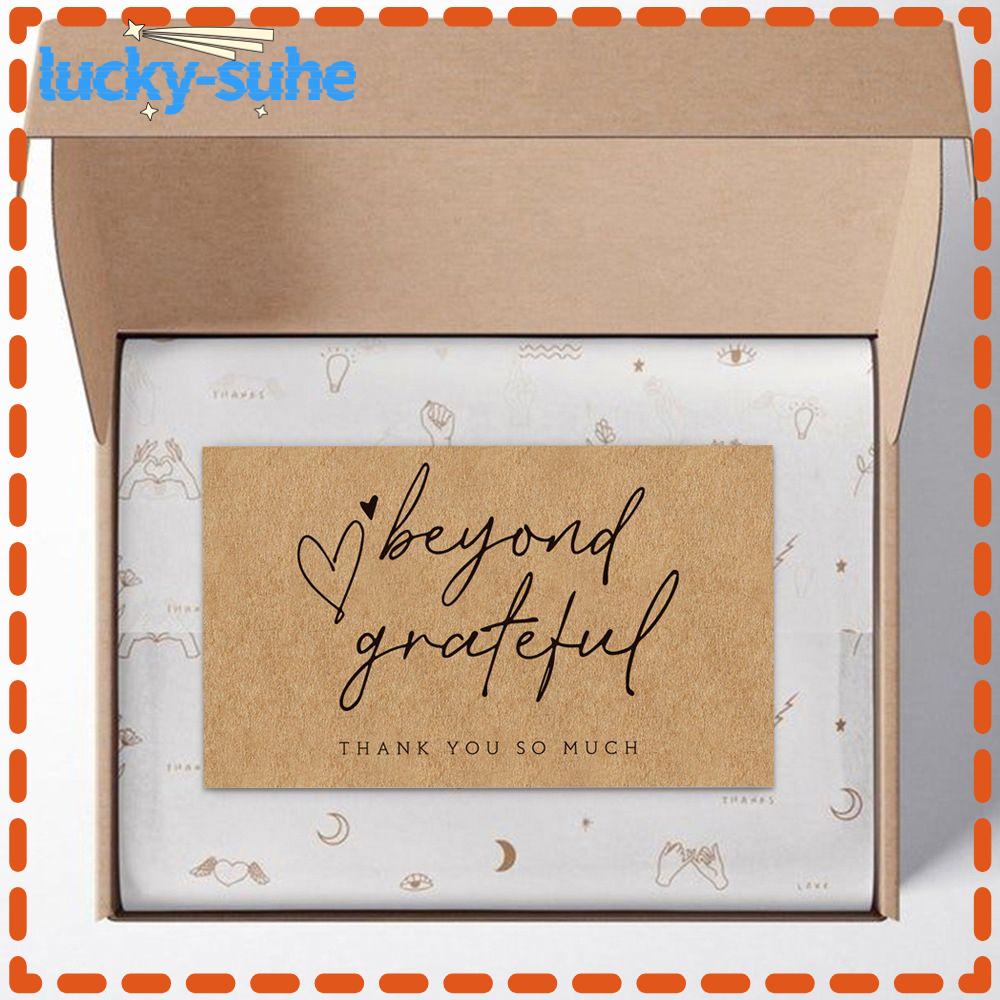 SUHE 30PCS Gift "Thank You For Your Order" Postcards Cardstock Express Appreciate Kraft Paper Cards Packet For Small Business Online Retail Package Greeting Labels