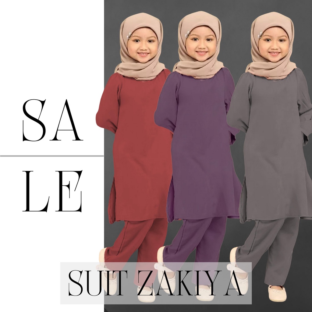 Suit Zakiya Budak suit muslimah perempuan baju plazo suit budak suit set warda viral