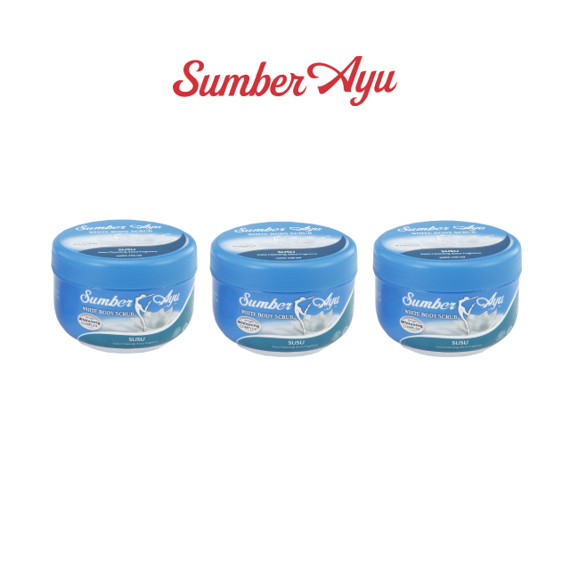 SUMBER AYU Body Scrub - Milk 250ml Bundle of 3 Whitening | Brightening | Remove dead cells | Smoothens skin