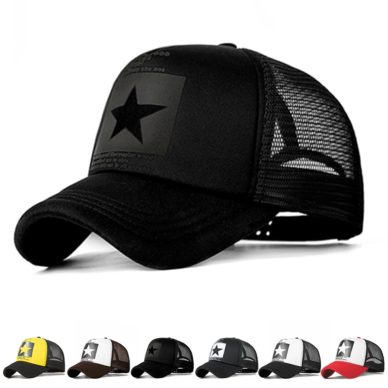 Summer Fashion Mesh Breathable UV Protection Printing Pentagram Baseball Cap Space Cotton Adjustable Outdoor Sports Men Trucker Caps Golf Capcap for men