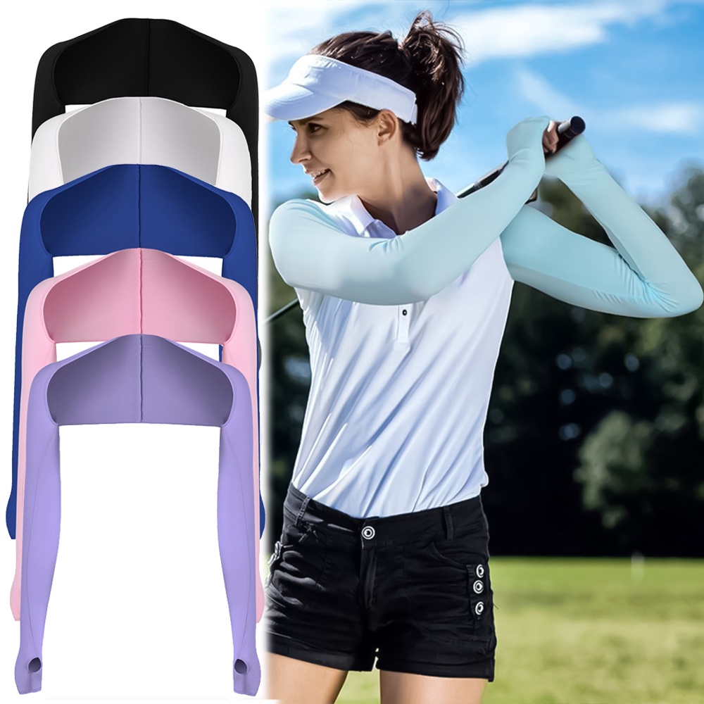 Summer New Women Golf shawl Ice Silk Gloves Sun Protection Sleeves Uv Protection Outdoor Arm Wear Gloves