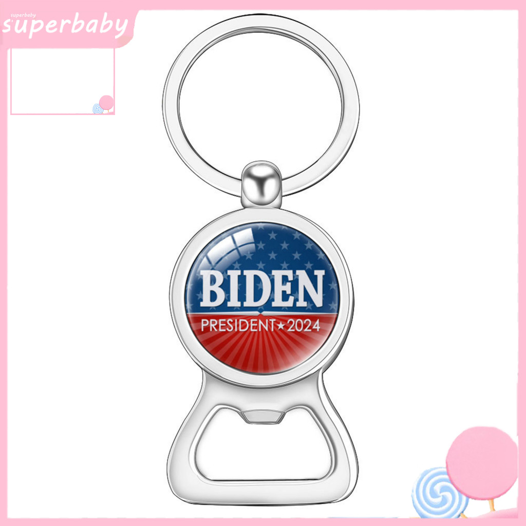 Superbaby Political Memorabilia Keychain U.s Presidential Election Keychain 2024 Us President Keychain Beer Opener Glass Dome Exquisite Craftsmanship Election Key Chain