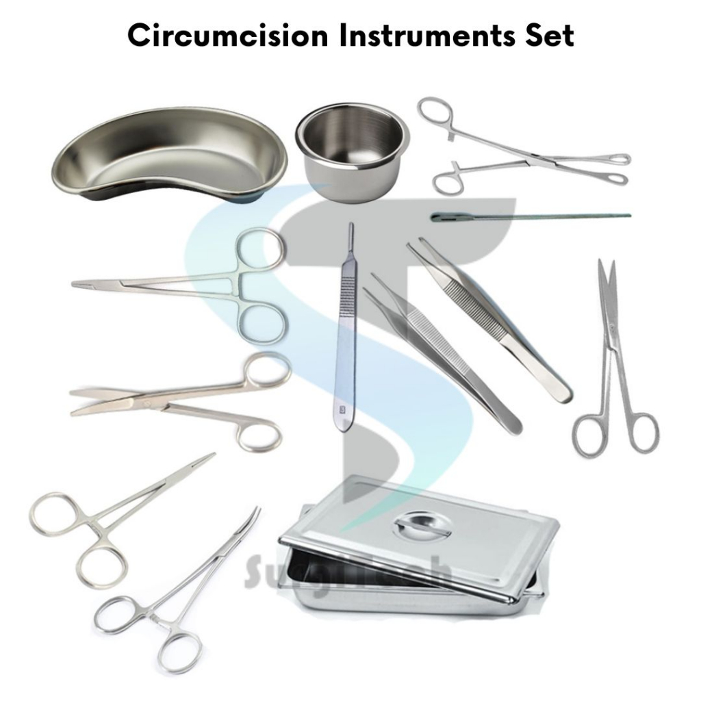 Surgical Instruments Circumcision Surgery Set Medical Use Stainless Steel Urology Instruments Circumcision Kit with Tray