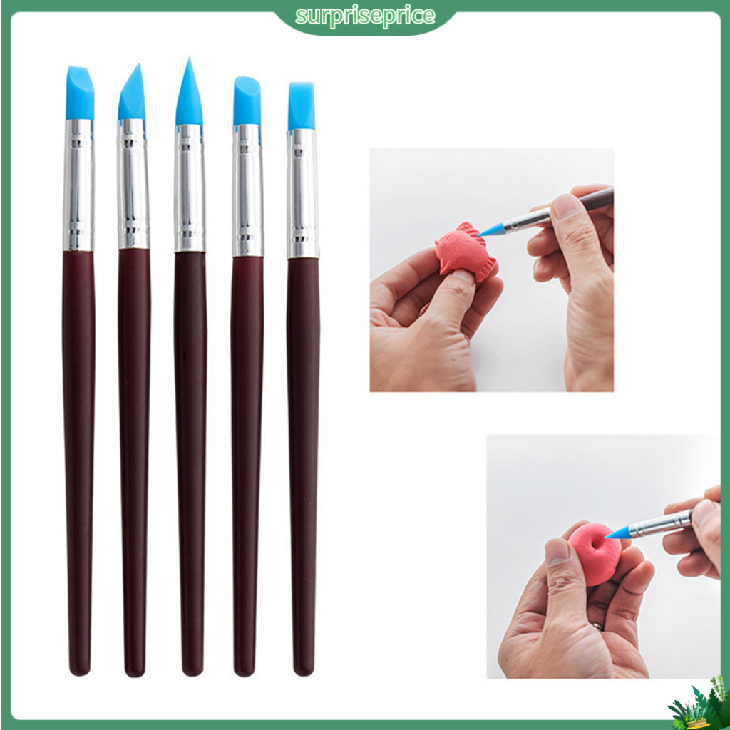 surpriseprice| 1 Set Pottery Clay Tools Smooth Surface Anti-break Lightweight Taper Point Angle Chisel DIY Polish Sponge Modeling Wax Carving Ceramic DIY Tools Sculpting Stuff