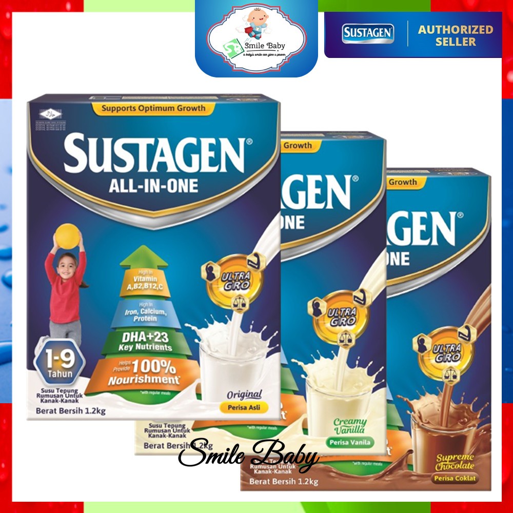 Sustagen All-In-One - (Original | Asli) / Vanila / (Chocolate | Coklat) 1.2kg Junior / Kid / School