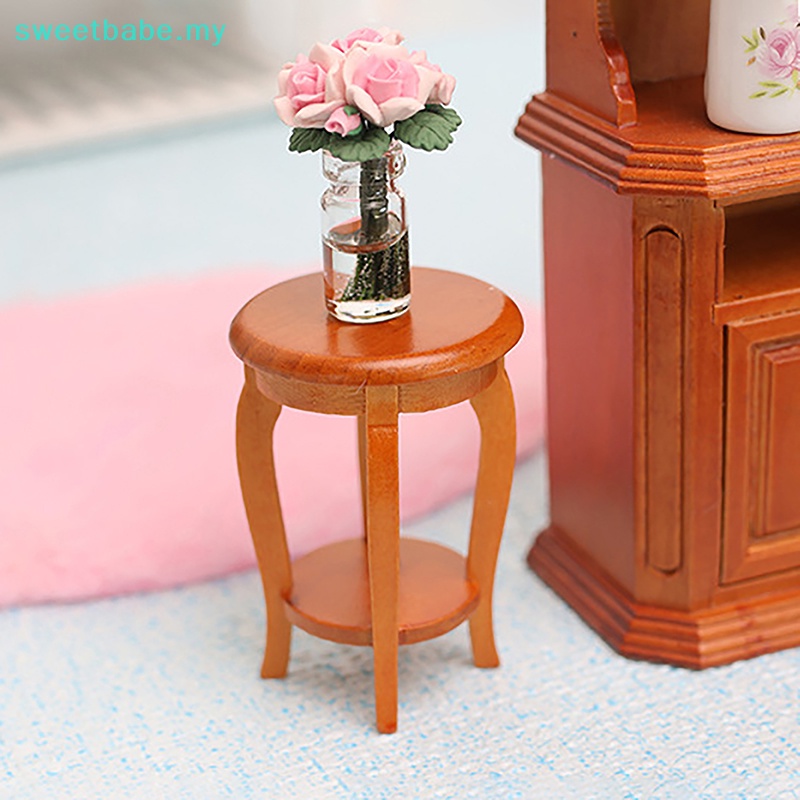 SWEETBABE 1Pc 1:12 Dollhouse Miniature Furniture Stool Handcrafted Table Furniture Model MY