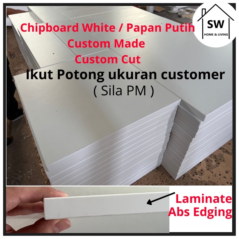 SW Papan Chipboard Tebal 16mm White 10 New Colour board melamine surface chipboard with Edging direct factory custom cut