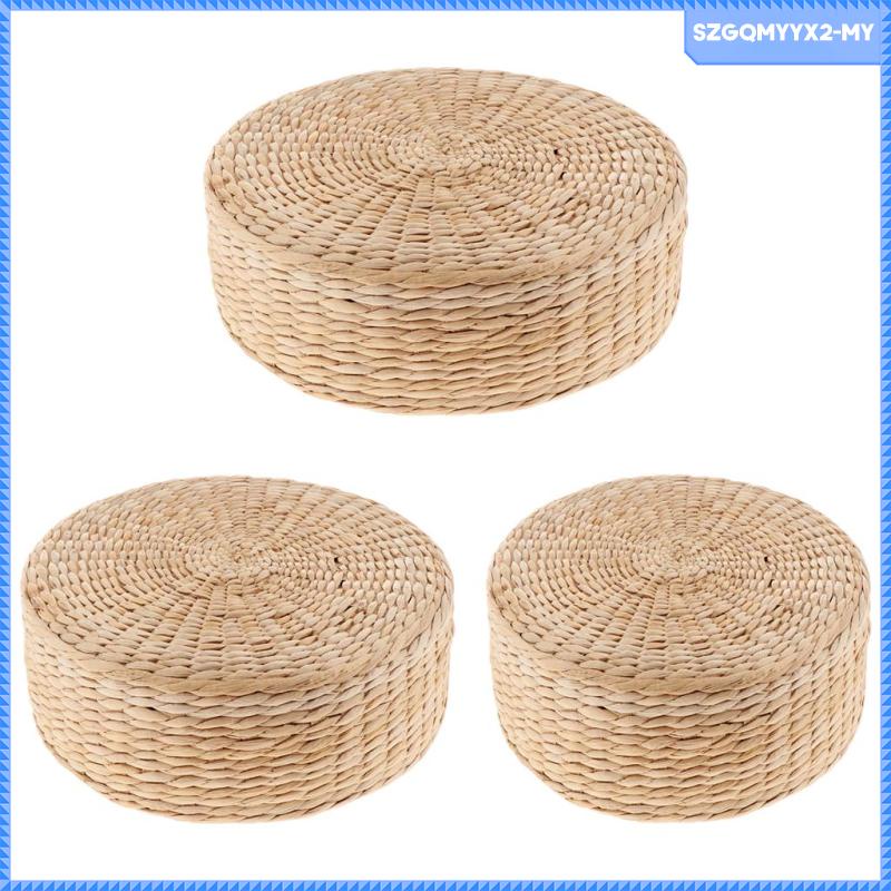 [SzgqmyyxcbMY] Japanese Straw Flat Seat Cushion Handcrafted Breathable Straw Cushion