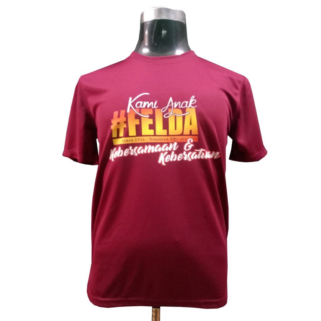 T-Shirt Merchandise FELDA (KAF) Maroon Microfibre