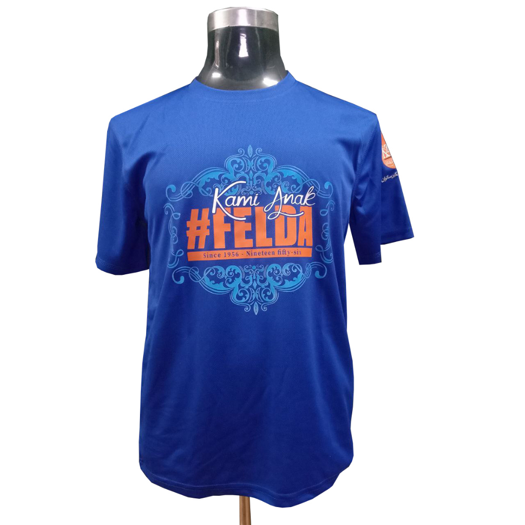 T-Shirt Merchandise FELDA (KAF) Royal Blue Microfibre Short Sleeve