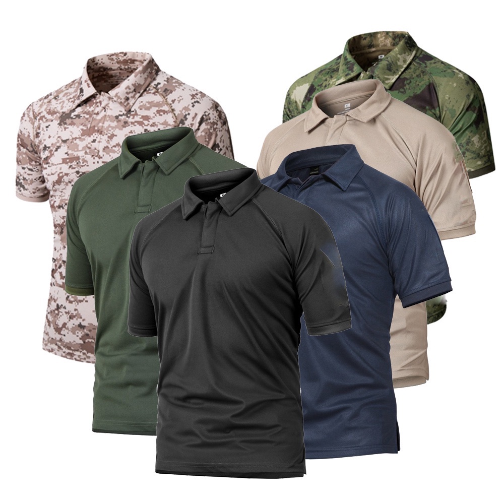 Tactical camouflage t-shirt Men Summer Sports Outdoor Short Sleeve Polos Shirt Quick Drying Outdoor Camping Military Tops