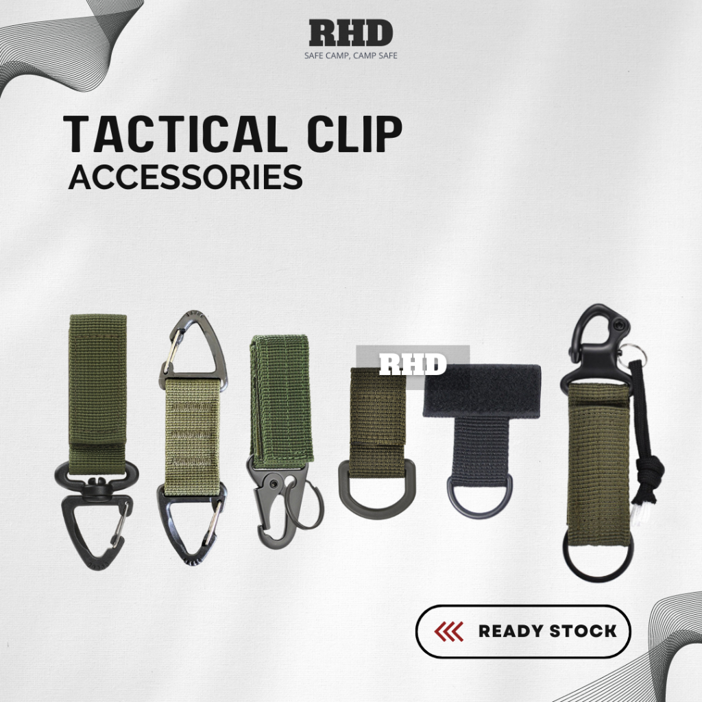 Tactical Clip EDC Velcro Belt Nylon Outdoor Camping Tactical Survival Military Molle Hook Carabiner Gear Bag