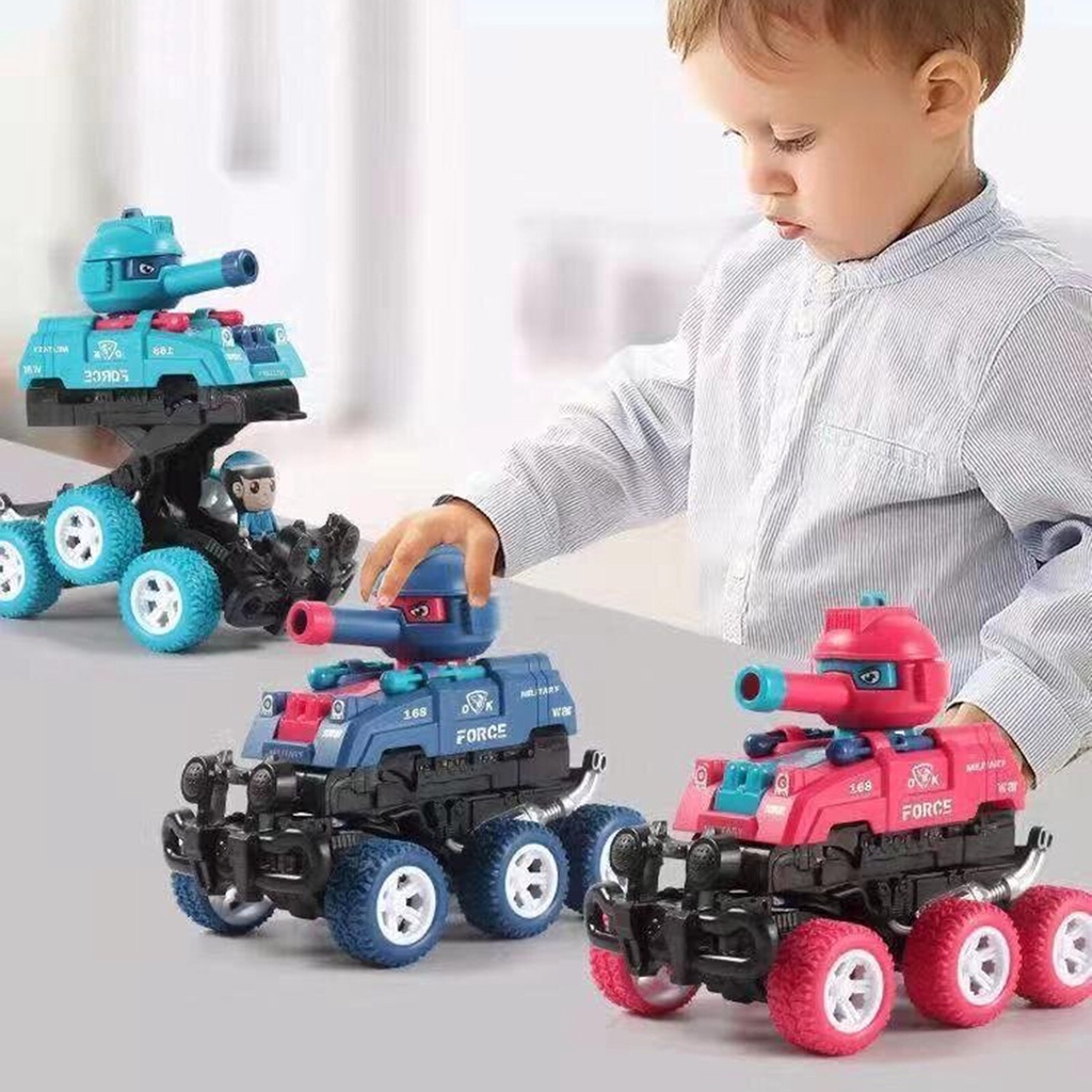 Tank Car Toy Rescue Bots Deformation Car Toy One-press Button Launch & Go Transformation Robot Vehicle Car Toy - 6353