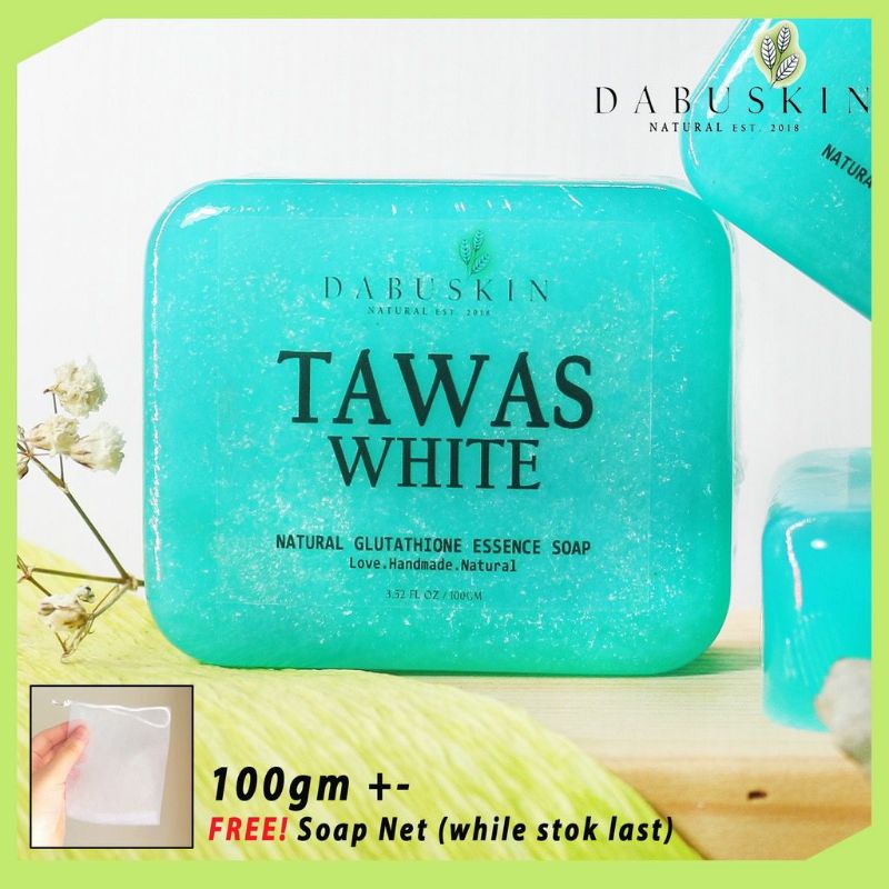 TAWAS GLUTATHIONE WHITE NATURAL FACE/BODY SOAP SCRUB MEMUTIHKAN KETIAK CELAH PEHA DAN BASMI BAU BADAN & KAKI