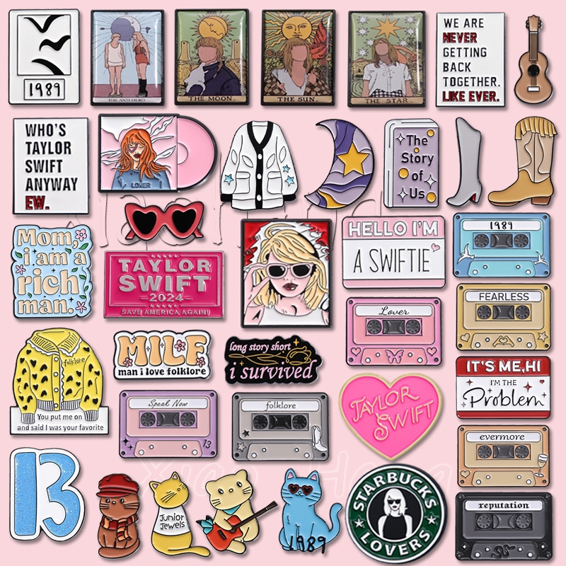 Taylor Swift Enamel Pins Famous Singer KPOP Brooch Music Rock Band Pin Lapel Badges Jewelry Gifts for Friends Fans