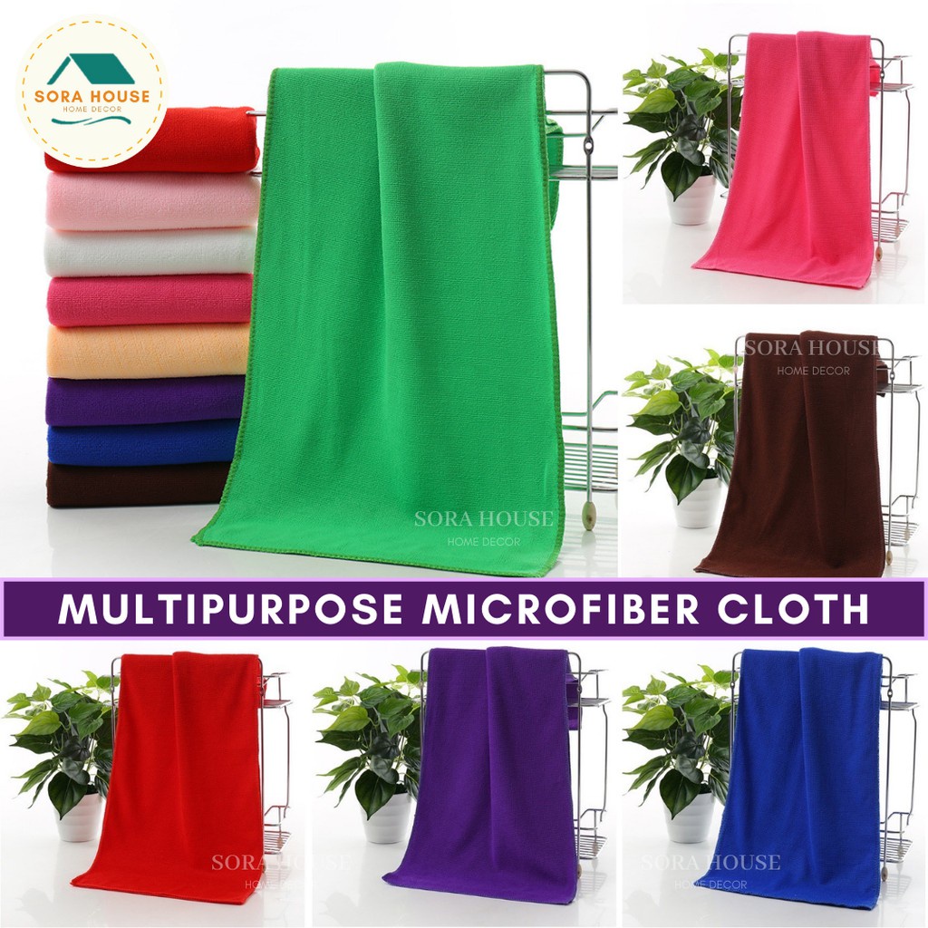 [TC#1] 60x30cm Solid Color Microfiber Fabric Fast Drying Car Kitchen Towel Travel Camp Towel