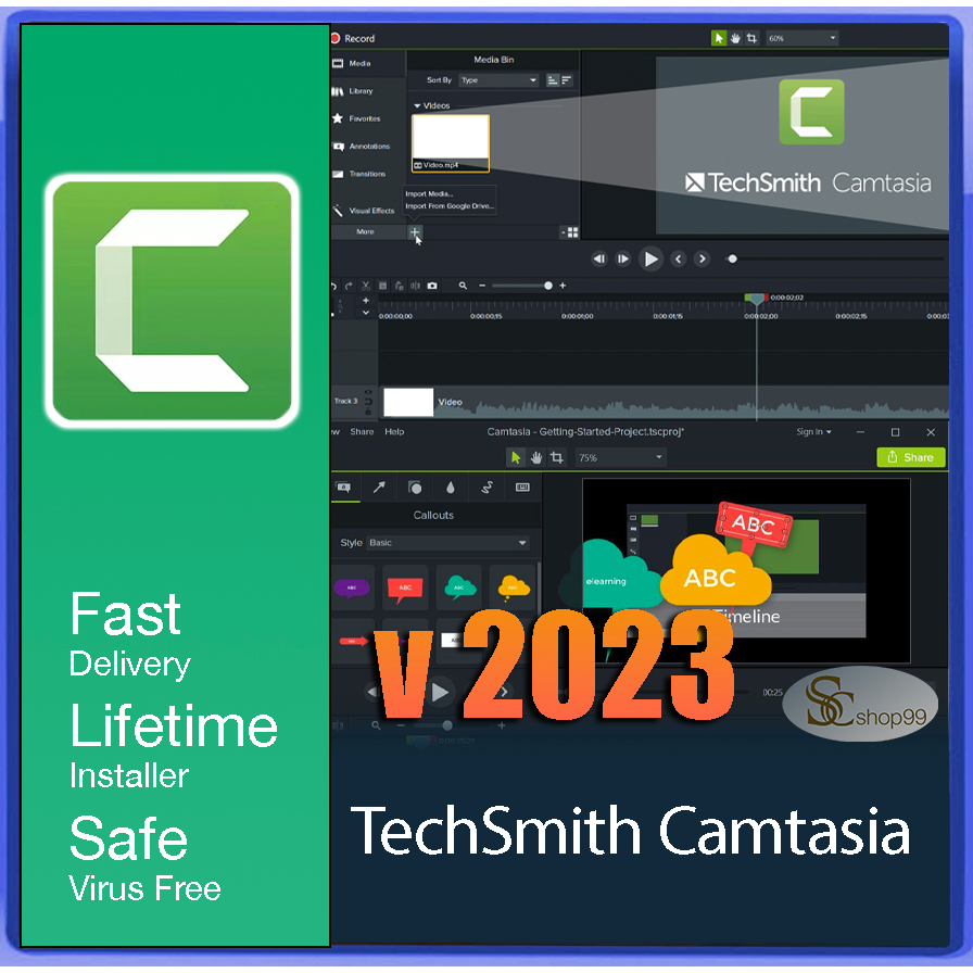 TechSmith Camtasia 2023.1 For 10/11 & (latest Aug 2023)