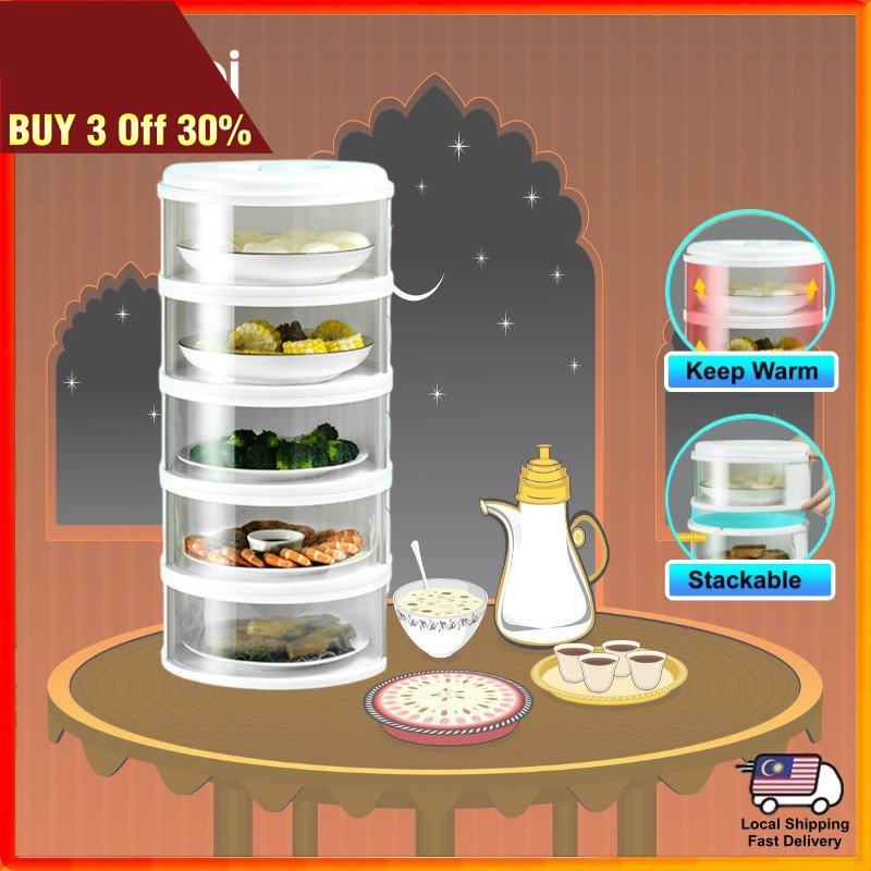 TEEMI Food Cover Tudung Saji Viral Moden DIY Transparent Stackable Insulation Dish Cover Dustproof Kitchen Space Saving