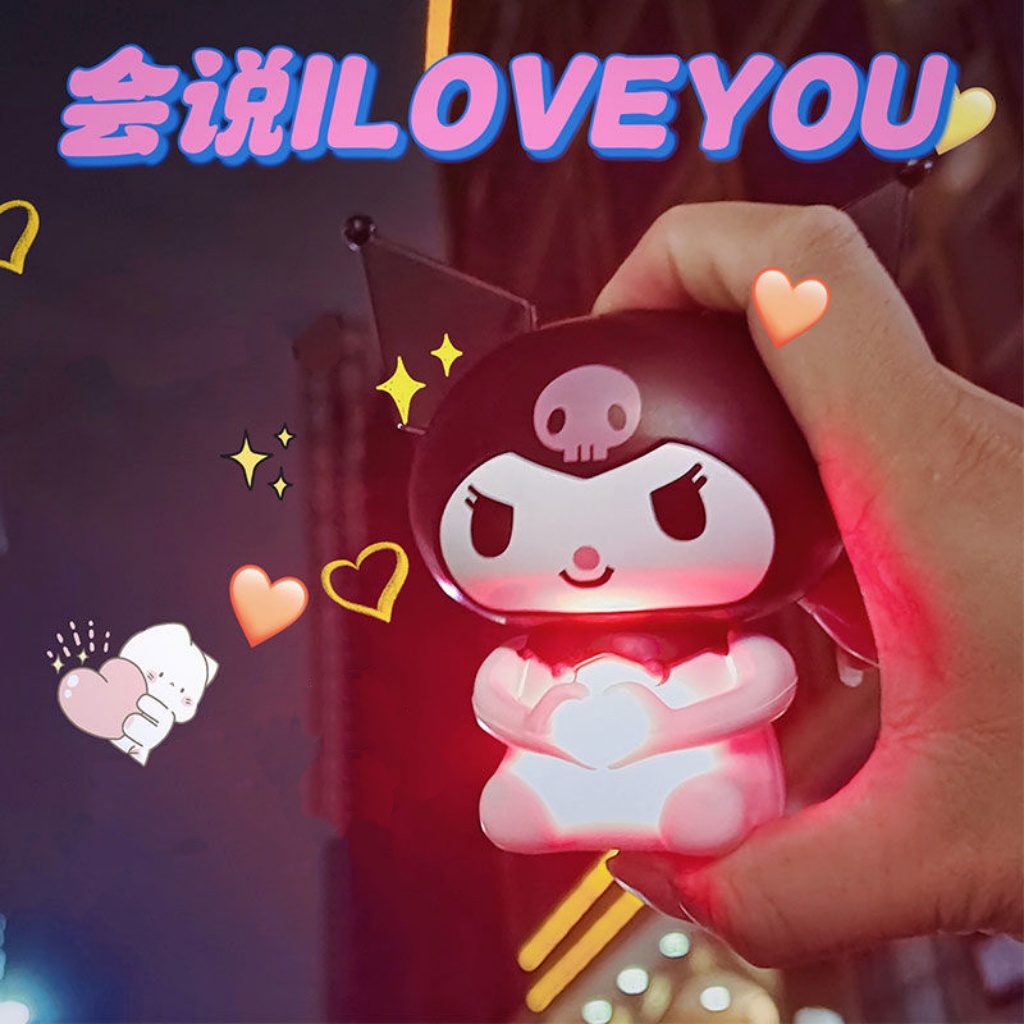 Than Heart Kuromi Will Say I Love You Cute Creative Finger Heart Doll Luminous Toy Desktop Decoration Valentine's Day Couple Friend Gift